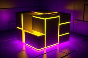 Sleek Modern Geometric Glowing Shapes Outline Background photo