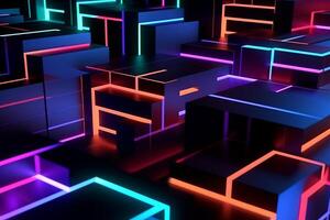 Sleek Modern Geometric Glowing Shapes Outline Background photo