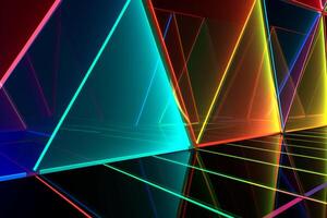 Sleek Modern Geometric Glowing Shapes Outline Background Generative AI photo