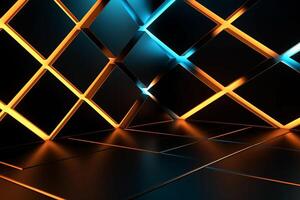 Sleek Modern Geometric Glowing Shapes Outline Background Generative AI photo