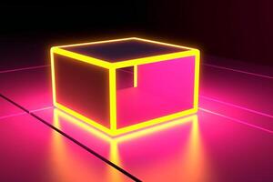 Sleek Modern Geometric Glowing Shapes Outline Background photo