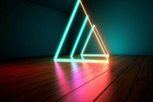 Sleek Modern Geometric Glowing Shapes Outline Background photo