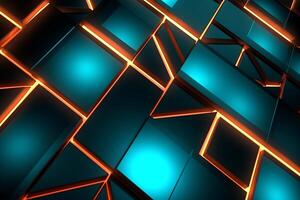 Sleek Modern Geometric Glowing Shapes Outline Background photo