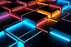 Sleek Modern Geometric Glowing Shapes Outline Background photo