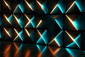 Sleek Modern Geometric Glowing Shapes Outline Background photo