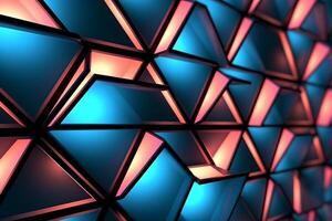 Sleek Modern Geometric Glowing Shapes Outline Background Generative AI photo