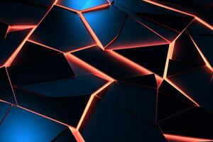 Sleek Modern Geometric Glowing Shapes Outline Background Generative AI photo