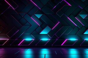 Sleek Modern Geometric Glowing Shapes Outline Background Generative AI photo