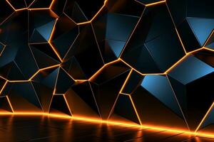 Sleek Modern Geometric Glowing Shapes Outline Background Generative AI photo