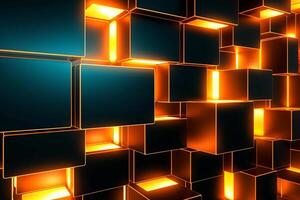 Sleek Modern Geometric Glowing Shapes Outline Background photo