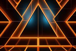 Sleek Modern Geometric Glowing Shapes Outline Background Generative AI photo