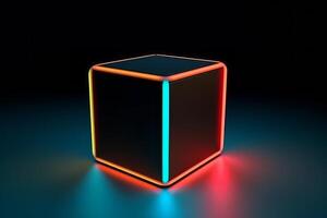 Sleek Modern Geometric Glowing Shapes Outline Background photo