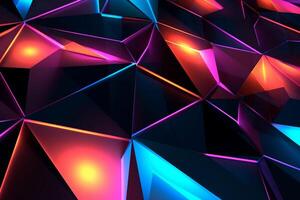 Sleek Modern Geometric Glowing Shapes Outline Background Generative AI photo