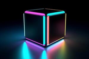 Sleek Modern Geometric Glowing Shapes Outline Background photo