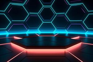 Sleek Modern Geometric Glowing Shapes Outline Background photo