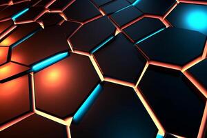 Sleek Modern Geometric Glowing Shapes Outline Background photo