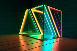 Sleek Modern Geometric Glowing Shapes Outline Background photo
