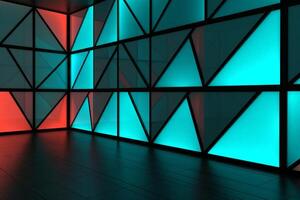 Sleek Modern Geometric Glowing Shapes Outline Background photo