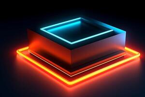 Sleek Modern Geometric Glowing Shapes Outline Background photo
