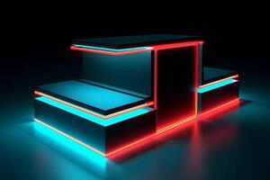 Sleek Modern Geometric Glowing Shapes Outline Background photo