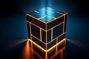 Sleek Modern Geometric Glowing Shapes Outline Background photo
