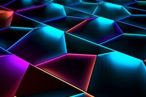 Sleek Modern Geometric Glowing Shapes Outline Background Generative AI photo