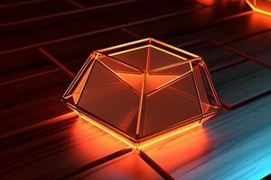 Sleek Modern Geometric Glowing Shapes Outline Background photo