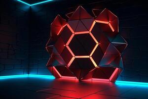 Sleek Modern Geometric Glowing Shapes Outline Background photo