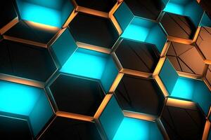 Sleek Modern Geometric Glowing Shapes Outline Background photo