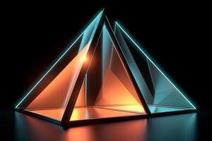 Sleek Modern Geometric Glowing Shapes Outline Background Generative AI photo