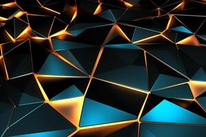 Sleek Modern Geometric Glowing Shapes Outline Background Generative AI photo