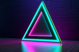 Sleek Modern Geometric Glowing Shapes Outline Background Generative AI photo