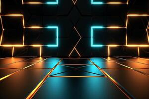 Sleek Modern Geometric Glowing Shapes Outline Background photo