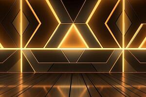 Sleek Modern Geometric Glowing Shapes Outline Background photo