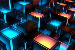 Sleek Modern Geometric Glowing Shapes Outline Background photo