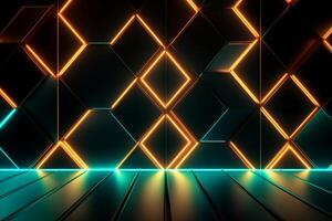 Sleek Modern Geometric Glowing Shapes Outline Background photo