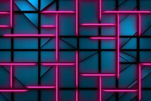 Sleek Modern Geometric Glowing Shapes Outline Background Generative AI photo