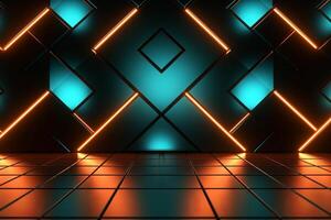 Sleek Modern Geometric Glowing Shapes Outline Background photo