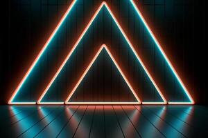 Sleek Modern Geometric Glowing Shapes Outline Background Generative AI photo