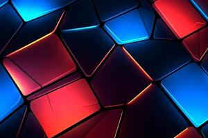 Sleek Modern Geometric Glowing Shapes Outline Background Generative AI photo