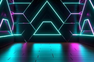 Sleek Modern Geometric Glowing Shapes Outline Background photo