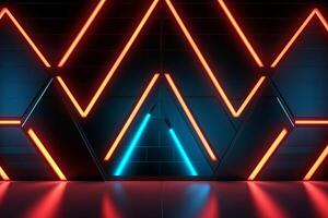 Sleek Modern Geometric Glowing Shapes Outline Background Generative AI photo