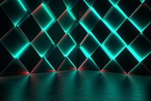 Sleek Modern Geometric Glowing Shapes Outline Background Generative AI photo