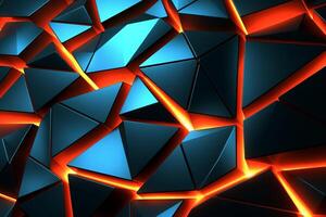 Sleek Modern Geometric Glowing Shapes Outline Background Generative AI photo