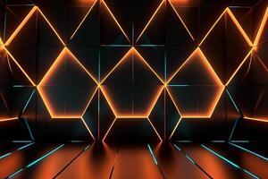 Sleek Modern Geometric Glowing Shapes Outline Background photo