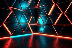 Sleek Modern Geometric Glowing Shapes Outline Background photo