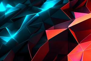 Sleek Modern Geometric Glowing Shapes Outline Background Generative AI photo