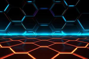Sleek Modern Geometric Glowing Shapes Outline Background photo