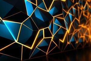 Sleek Modern Geometric Glowing Shapes Outline Background Generative AI photo