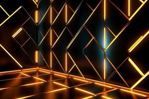 Sleek Modern Geometric Glowing Shapes Outline Background photo